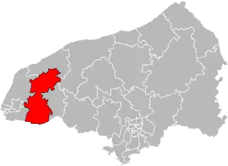 Кантон на карте департамента Приморская Сена