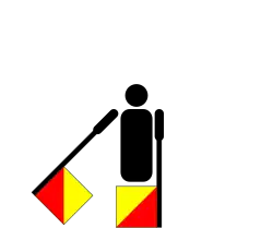 A в семафорной азбуке