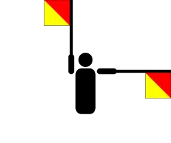 J в семафорной азбуке