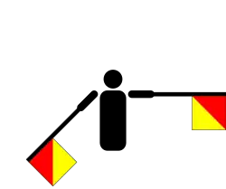 M в семафорной азбуке