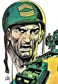 Сержант Рок в The Brave and the Bold #200 (июль 1983). Художник — Джо Кьюберт.