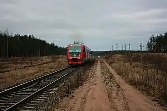 Остановка рабочего поезда, вид на Идрицу, ноябрь 2017 г.