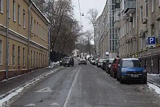 Переулок в феврале 2019 года