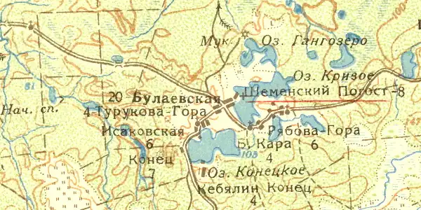 Село Шеменичи на карте 1932 года