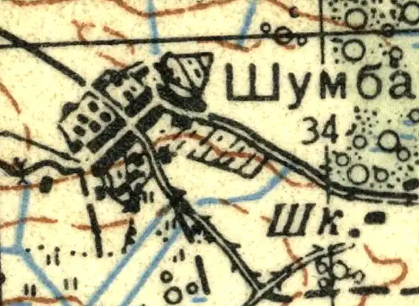 План деревни Шумба. 1939 год