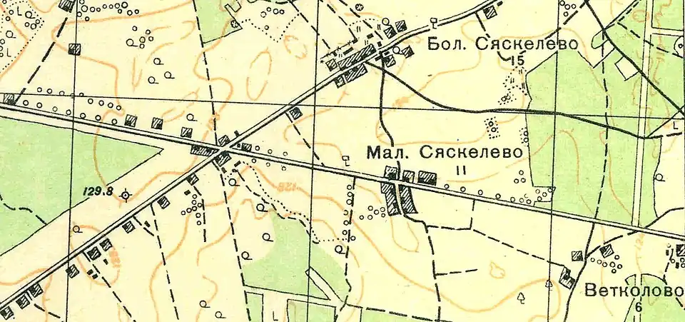 План деревни Сяськелево. 1931 год