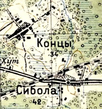 План деревни Сибола. 1941 год