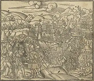 Гетман Ян Тарновский и пленный князь Фёдор Овчина-Оболенский во время осады Стародуба (1535)