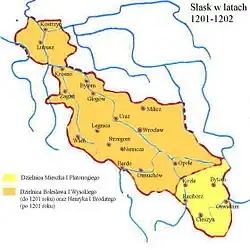 1201-1202 Болеслав I Долговязый, 1201: Генрих I Бородатый Мешко I Плясоногий