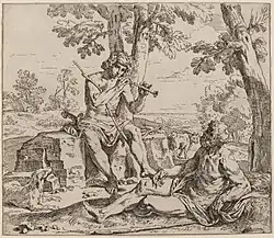 Меркурий и Аргус. Офорт