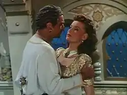 Douglas Fairbanks and Maureen O’Hara in Sinbad the Sailir (1947)