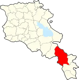 Сисианский район на карте