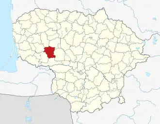 Скаудвильский район на карте