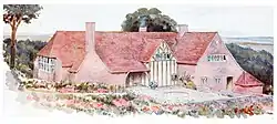 Эскиз дома в Суссексе. Бумага, акварель