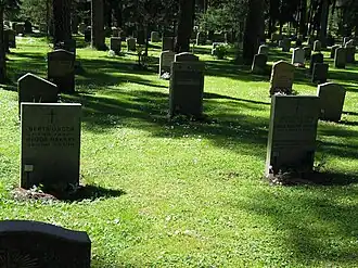 Надгробия на кладбище