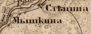 Деревня Слепино на карте 1863 года