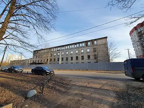 Снос Ленфильма, вид с южной окраины Демидовского парка (апрель 2023 г.).