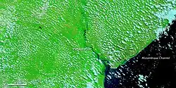 Река Пунгве на снимке, сделанном из космоса (2009)