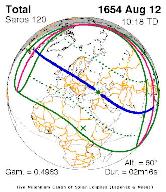 Солнечное затмение 2 августа 1654 года