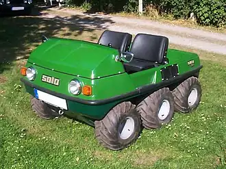 Серийный немецкий плавающий внедорожник 6х6 Solo 750