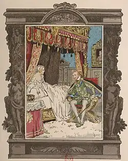 Герцог Немурский разговаривает с принцессой Клевской в её спальне (часть II)