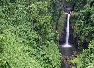 Вид на водопад Сопоага в феврале 2019 года.