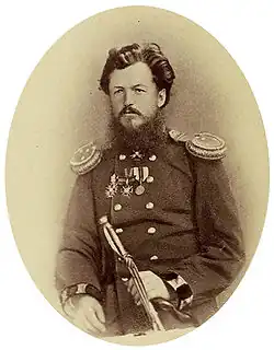 Штабс-капитан Е. В. Шпицберг.Фотография 1872 года.