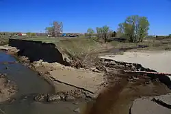 Место впадения Амуринки (справа) в Амурку (слева)