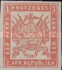 Первая марка Трансвааля, изготовленная Адольфом Отто (1870)