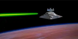 Звёздный разрушитель в начальной сцене фильма «Звёздные войны» (1977)