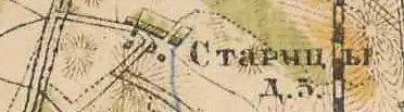 План деревни Старицы. 1885 год