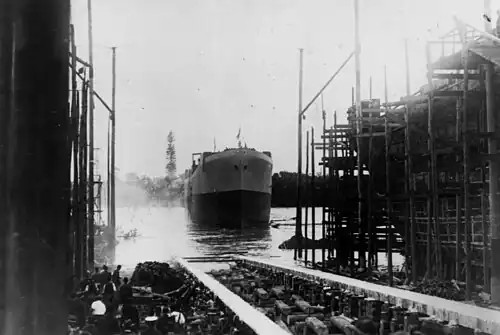 Спуск на воду парохода Echuca, 1921 год
