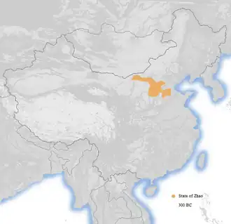 Территория Чжао в 300 году до н. э.