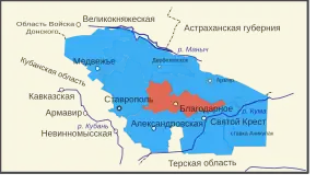 Благодарненский уезд на карте