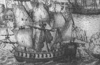 Фрегат «Стор-Феникс» на гравюре А. Ф. Зубова 1720 года