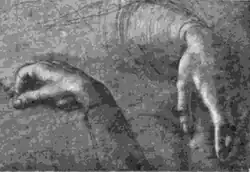 Леонардо да Винчи. Руки. Рисунок, сделанный (предположительно) для картины «Мона Лиза дель Джокондо». Ок. 1503 г. Бумага, красный мел. Виндзор, библиотека