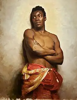 Обнажённый чернокожий (этюд натурщика)