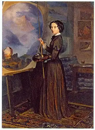 Автопортрет. Около 1847Картон, масло. 37,9 × 27,9 смТретьяковская галерея, Москва