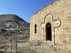 Церковь в Суговушане в феврале 2021 года после того, как село вернулось под контроль Азербайджана