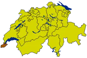 Республика и кантон Женева на карте