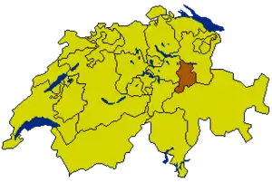 Гларус на карте