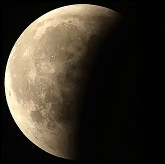 Часткове місячне затемнення після повного затемнення, Міннеаполіс, 8:13 UTC