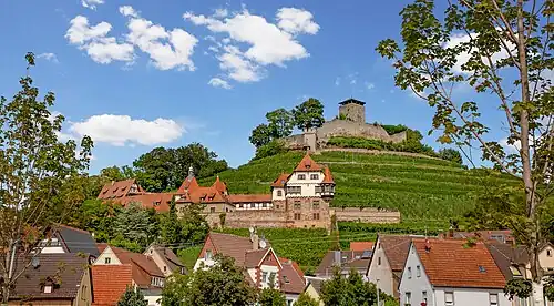 Вид Верхнего замка на фоне Нижнего замка и города