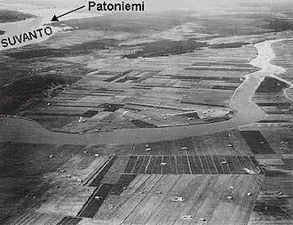 Аэрофотосъемка мыса Коукунниме в секторе Тайпале, сделанной на юге и направленной на север