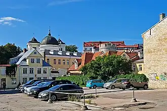 Вид с улицы Айа на Никольскую церковь и Бременскую башню, 2024 год