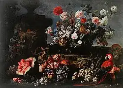 Цветы и фрукты. 1712. Холст, масло. Музей истории Гамбурга, Гамбург