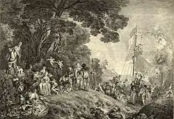 Отплытие на Киферу. По картине А. Ватто (в зеркальном изображении)