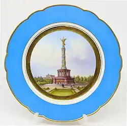 Колонна победы в Берлине. Ок. 1873 г. (По борту тарелки: «умирающий синий»)