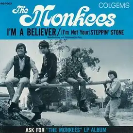 Обложка сингла The Monkees «I'm a Believer» (1966)