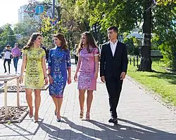 Жена Марина Анатольевна, дочери Евгения и Александра, младший сын Михаил в 2018 году